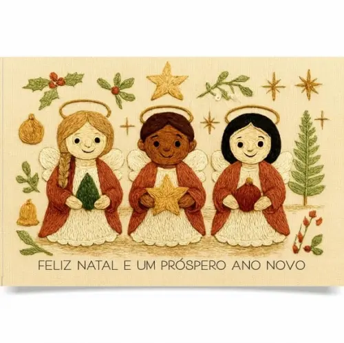 Cartão de Natal Personalizado com Dobra