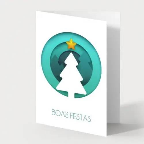Cartão de Natal Personalizado com Dobra