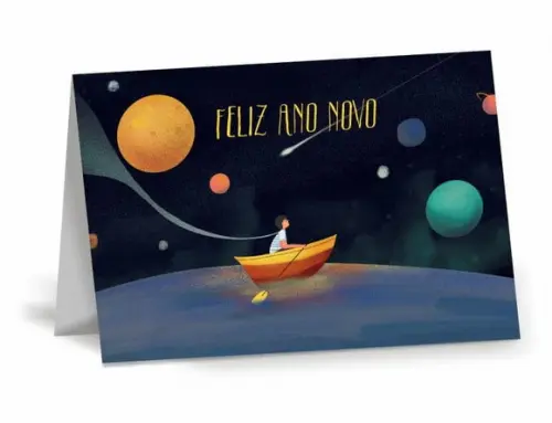 Cartão de Natal Personalizado com Dobra