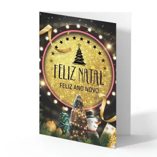 Cartão de Natal Personalizado com Dobra