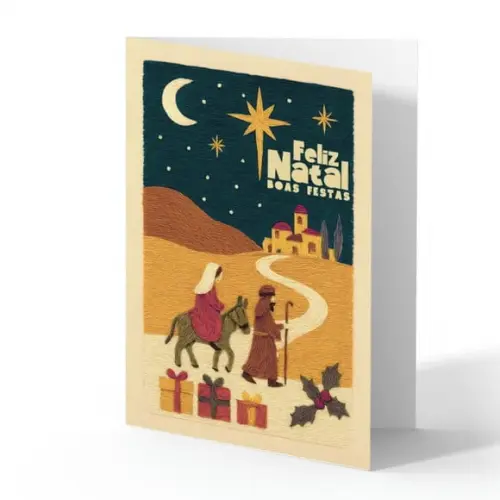 Cartão de Natal Personalizado com Dobra