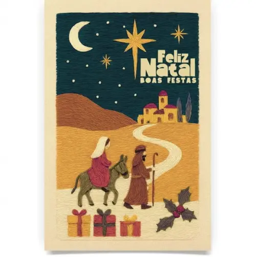 Cartão de Natal Personalizado com Dobra