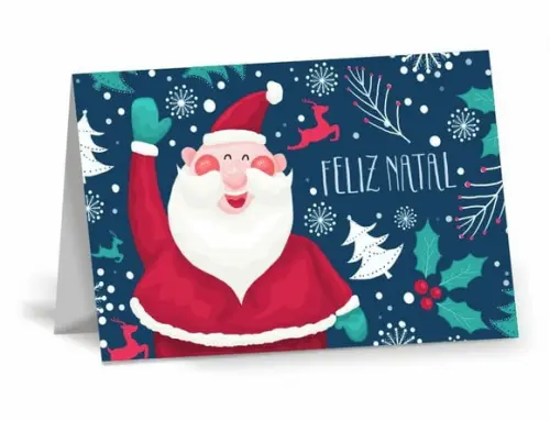 Cartão de Natal Personalizado com Dobra