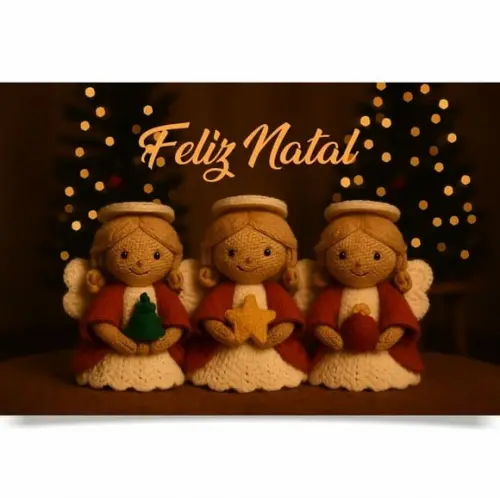 Cartão de Natal Personalizado com Dobra