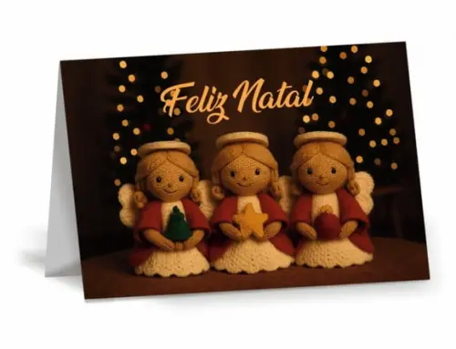 Cartão de Natal Personalizado com Dobra