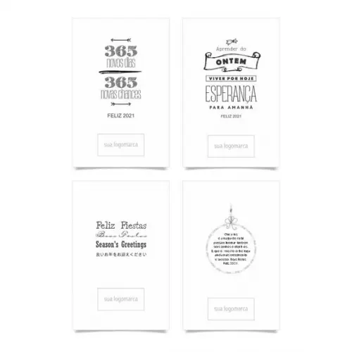 Cartão de natal personalizado com dobra, hotstamp verde