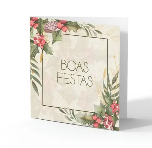 Cartão de Natal Quadrado Personalizado Reciclado 41-008
