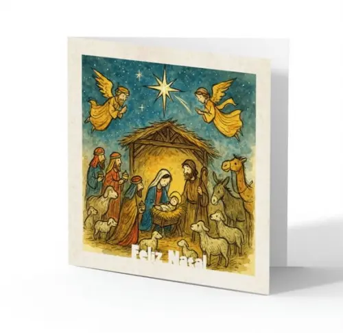 Cartão de Natal Quadrado Personalizado Reciclado 41-016