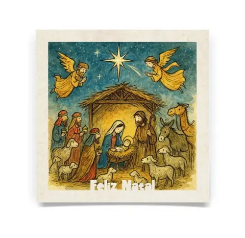 Cartão de Natal Quadrado Personalizado Reciclado 41-016