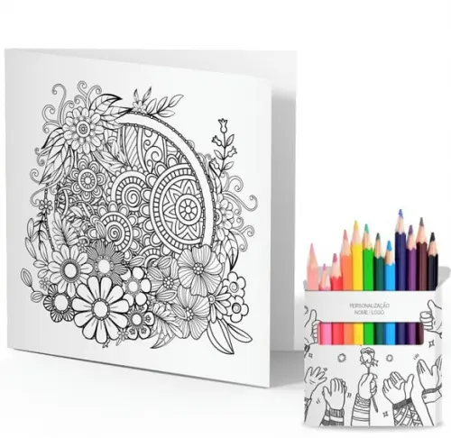 Cartão de Pintar + Lápis de Cor, Personalizado. Felicidades!