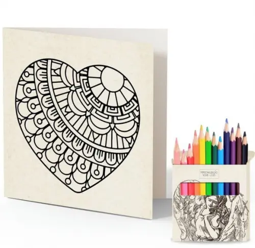 Cartão de Pintar + Lápis de Cor, Personalizados. Angelical.