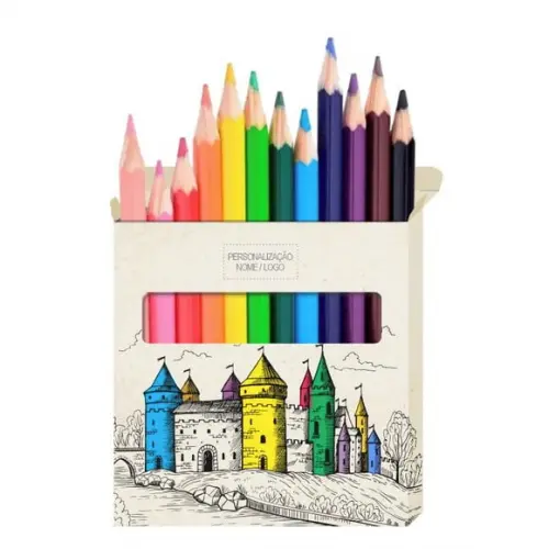 Cartão de Pintar + Lápis de Cor, Personalizados. Castelo.