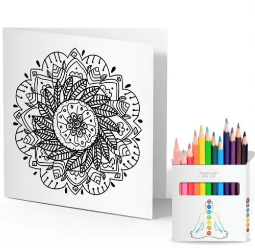 Cartão de Pintar + Lápis de Cor, Personalizados. Chacras,