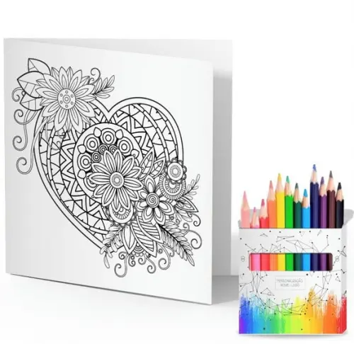 Cartão de Pintar + Lápis de Cor, Personalizados. Energia.