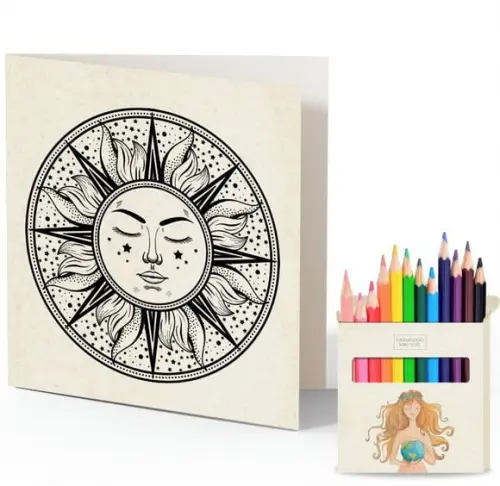 Cartão de Pintar + Lápis de Cor, Personalizados. Gaia.