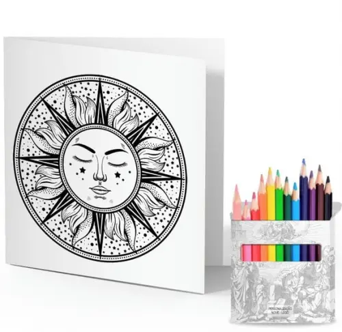 Cartão de Pintar + Lápis de Cor, Personalizados. Luz.