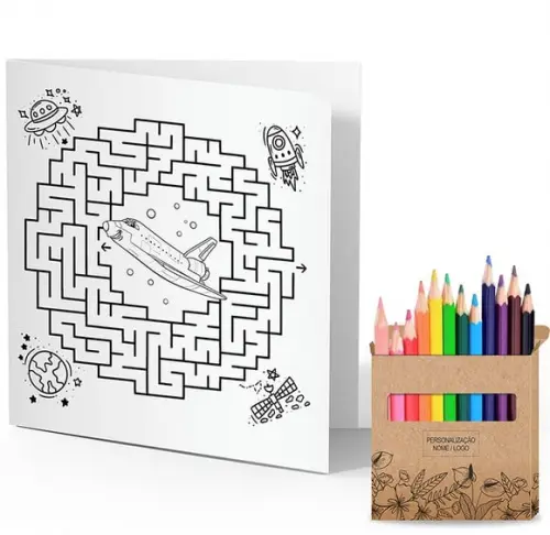 Cartão de Pintar + Lápis de Cor, Personalizados. Primavera.