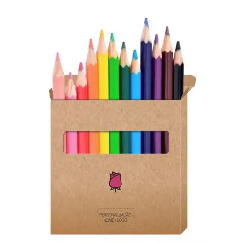 Cartão de Pintar + Lápis de Cor, Personalizados. Rosa,