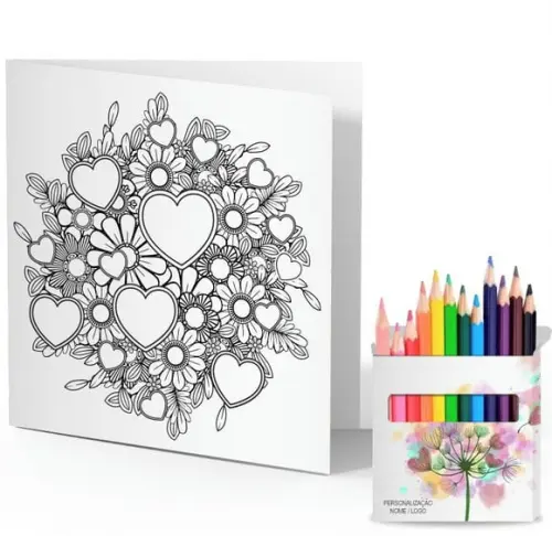 Cartão de Pintar + Lápis de Cor, Personalizados. Voadores,