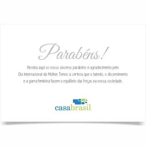 Cartão Dia Internacional da Mulher personalizado