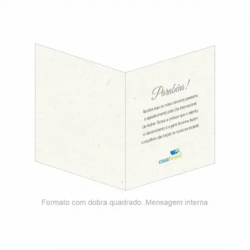 Cartão Dia Internacional da Mulher, com dobra, quadrado.