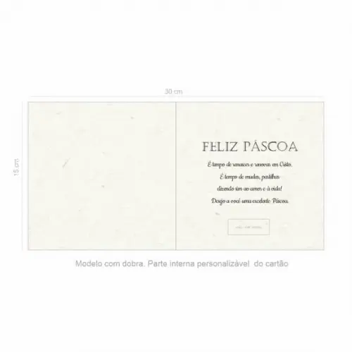 Cartão Feliz Páscoa, com dobra, quadrado.