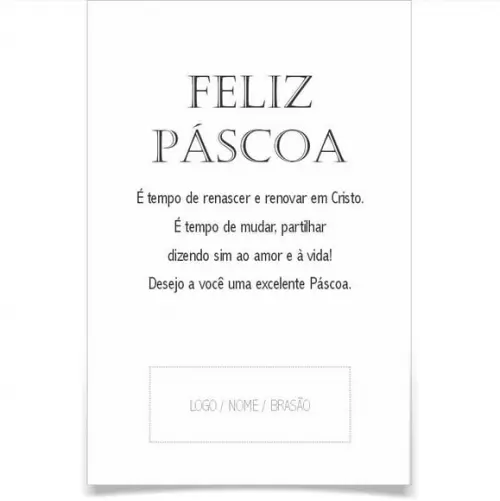 Cartão Feliz Páscoa, personalizado