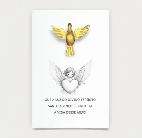 Cartão Maternidade Person, c/ Aplique Divino Espírito Santo