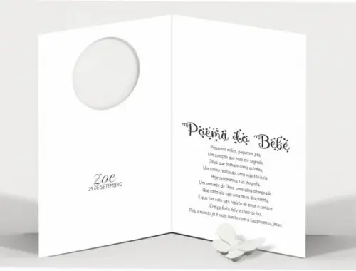 Cartão Maternidade Personalizado c/ Aplique Borboleta.