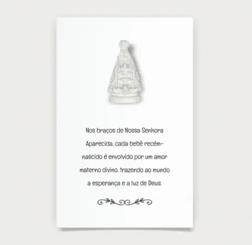 Cartão Maternidade Personalizado c/ Aplique Nsra. Aparecida.
