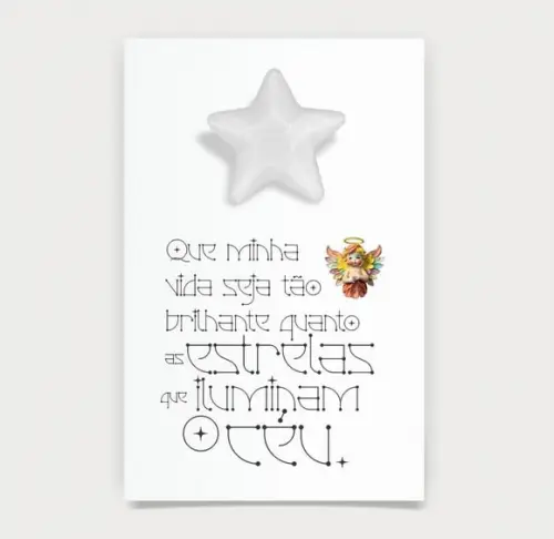 Cartão Maternidade Personalizado c/ Aplique Sabonete Estrela