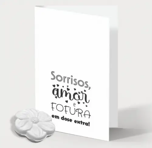 Cartão Maternidade Personalizado c/ Aplique Sabonete Flor