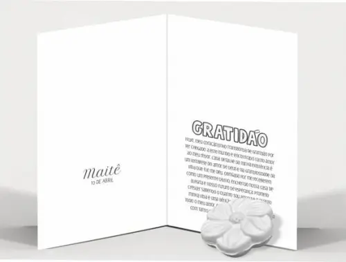 Cartão Maternidade Personalizado c/ Aplique Sabonete Flor