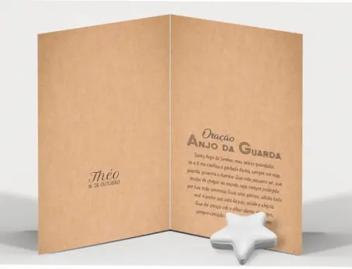 Cartão Maternidade Personalizado c/ Aplique Sabonete Estrela