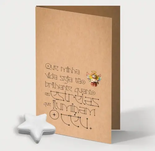 Cartão Maternidade Personalizado c/ Aplique Sabonete Estrela