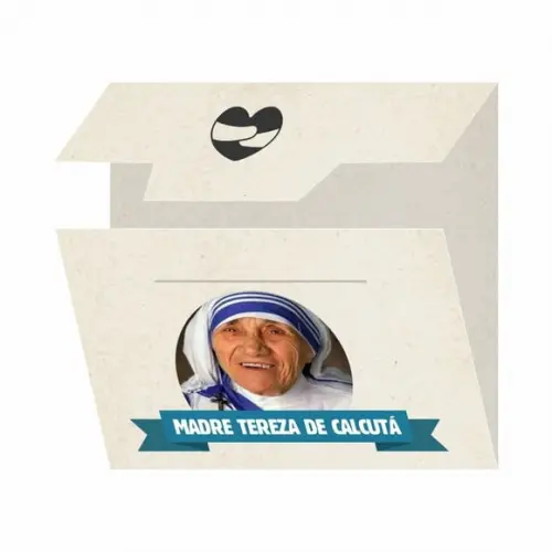 Cartão Person. + Medalhinha de Madre Tereza de Calcultá