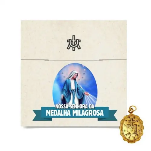 Cartão Person. + Medalhinha De N. Sra. Da Medalha Milagrosa