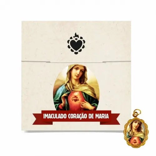 Cartão Person. + Medalhinha do Imaculado Coração de Maria