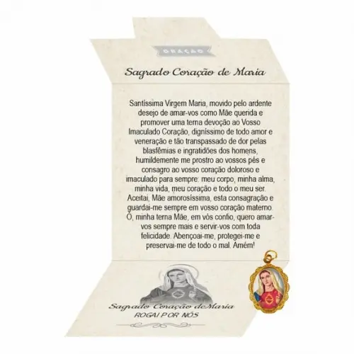 Cartão Person. + Medalhinha do Sagrado Coração de Maria
