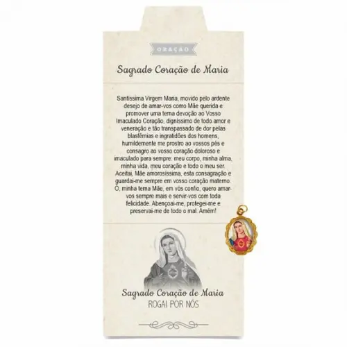 Cartão Person. + Medalhinha do Sagrado Coração de Maria