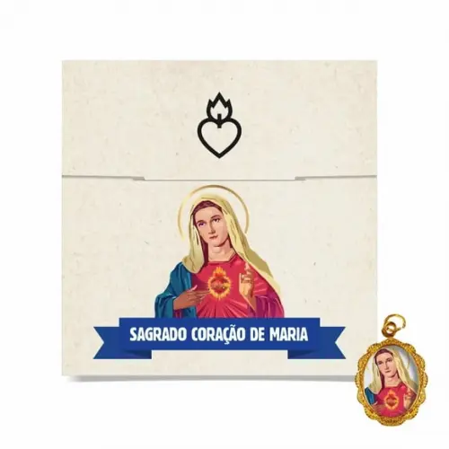 Cartão Person. + Medalhinha do Sagrado Coração de Maria