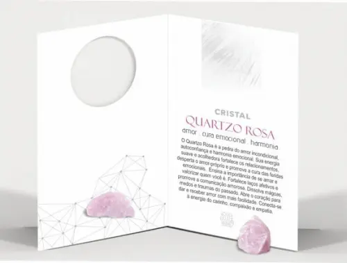 Cartão Person. Signo Câncer + Quartzo Rosa. Pct c/ 12 Kits.