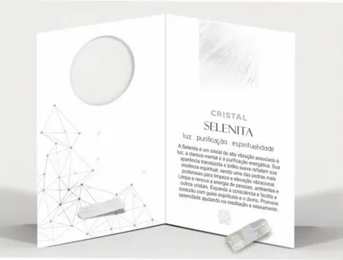 Cartão Person. Signo Libra + Selenita. Pct c/ 12 Kits.
