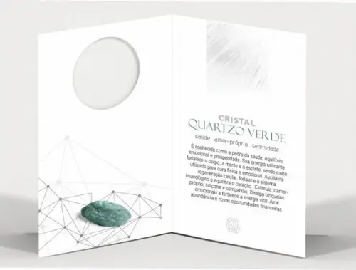 Cartão Person. Signo Touro + Quartzo Verde. Pct c/ 12 Kits