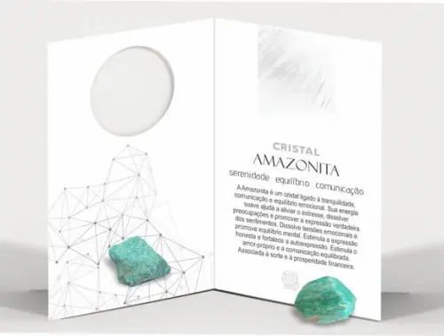 Cartão Person. Signo Virgem + Amazonita. Pct c/ 12 Kits.