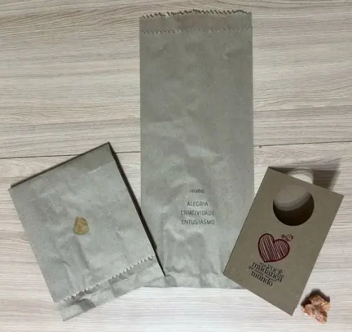 Cartão Personalizado + Cristal Calcita Laranja. Pct C/12kits