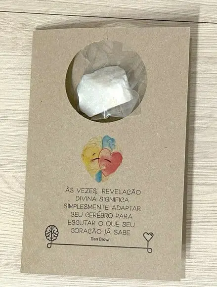 Cartão Personalizado + Cristal Dolomita. Pct c/ 12 Kits.