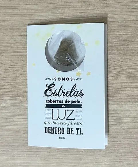 Cartão Personalizado + Cristal Citrino. Pct c/ 12 Kits.