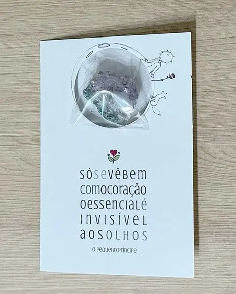 Cartão Personalizado + Cristal Mini Drusa Ametista. Kit C/12