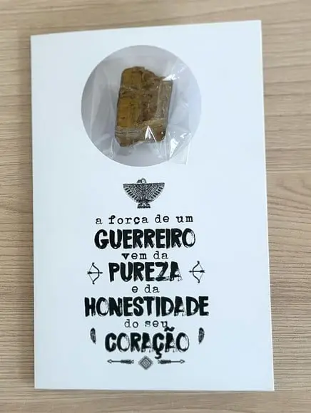Cartão Personalizado + Cristal Olho de Tigre. Pct c/ 12 Kits